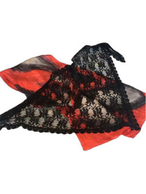 Two fashion scarves- one silk, one lace